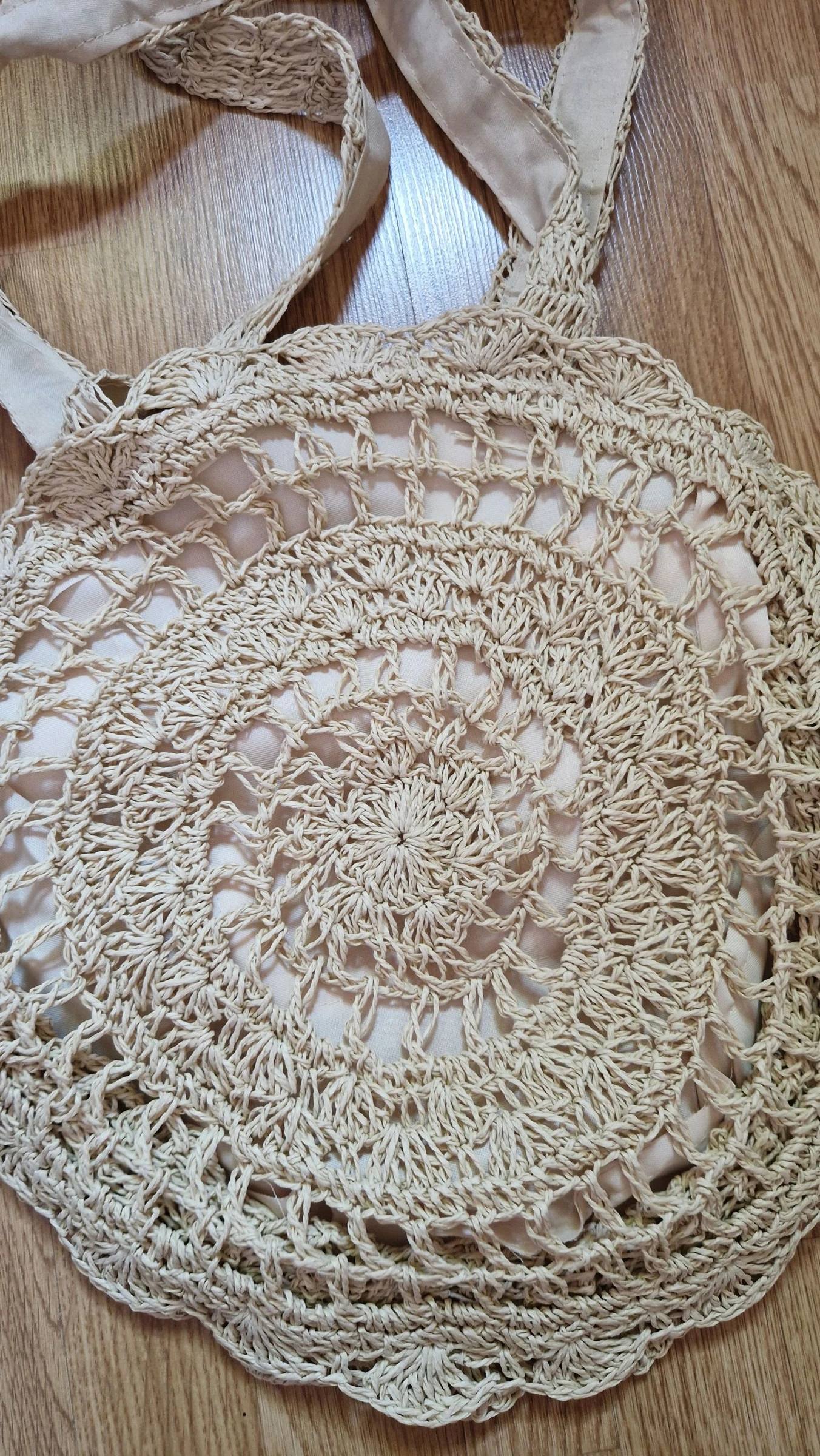 Bolso bandolera crochet rafia crudo – photo 9